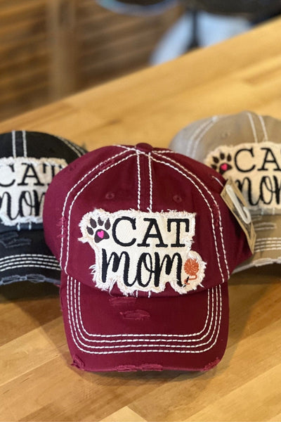 KBV1260 "Cat Mom" Vintage Wash Cap - MiMi Wholesale