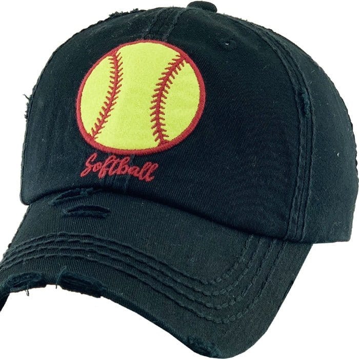 KBV1298 "Softball" Vintage Washed Ball Cap - MiMi Wholesale