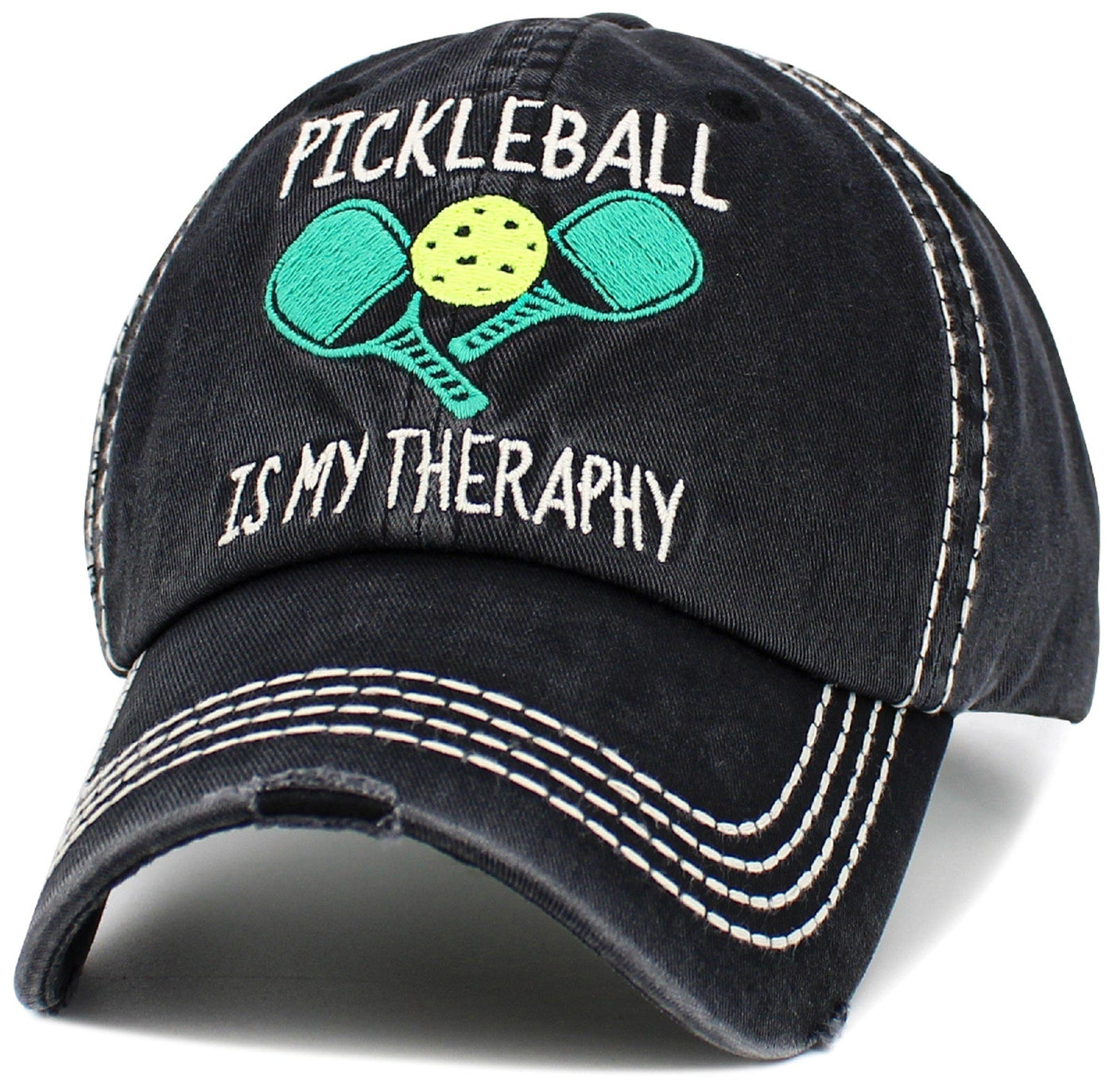 KBV1551 Pickleball Therapy Washed Vintage Cap - MiMi Wholesale