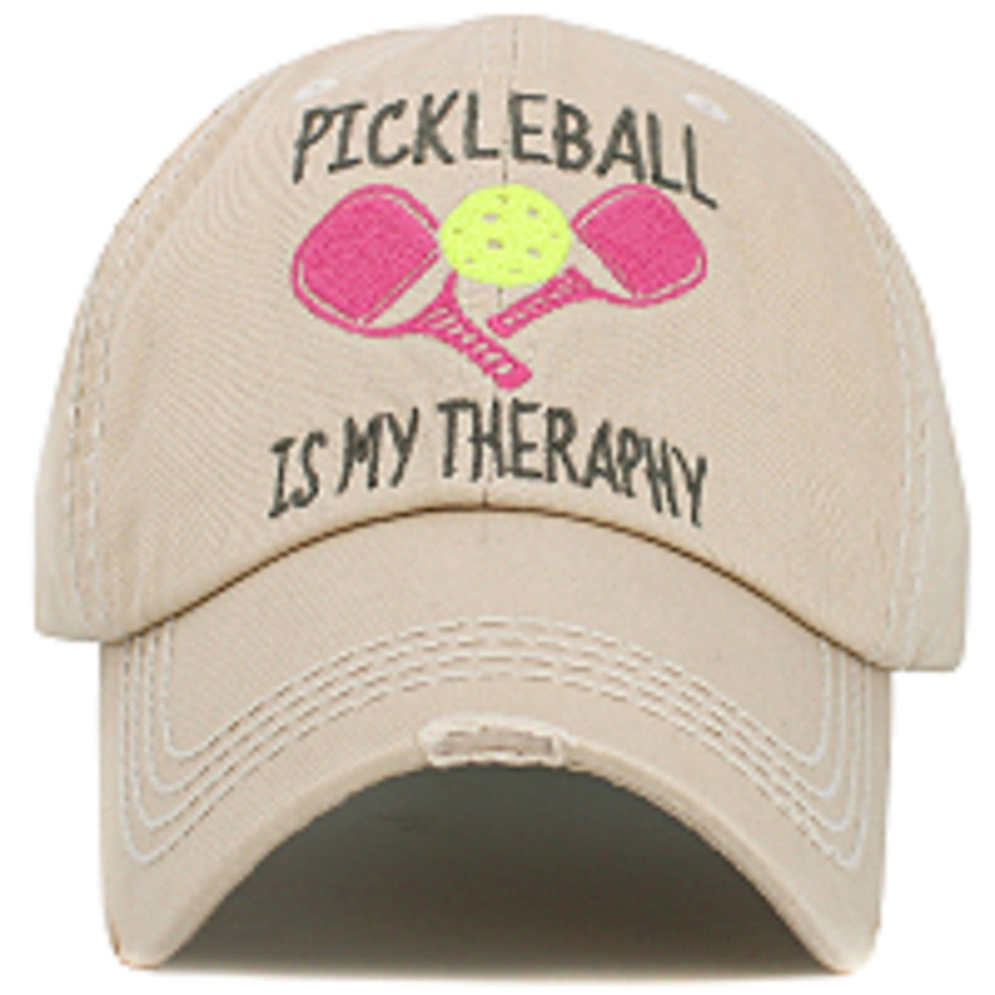 KBV1551 Pickleball Therapy Washed Vintage Cap - MiMi Wholesale