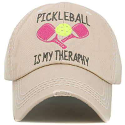 KBV1551 Pickleball Therapy Washed Vintage Cap - MiMi Wholesale