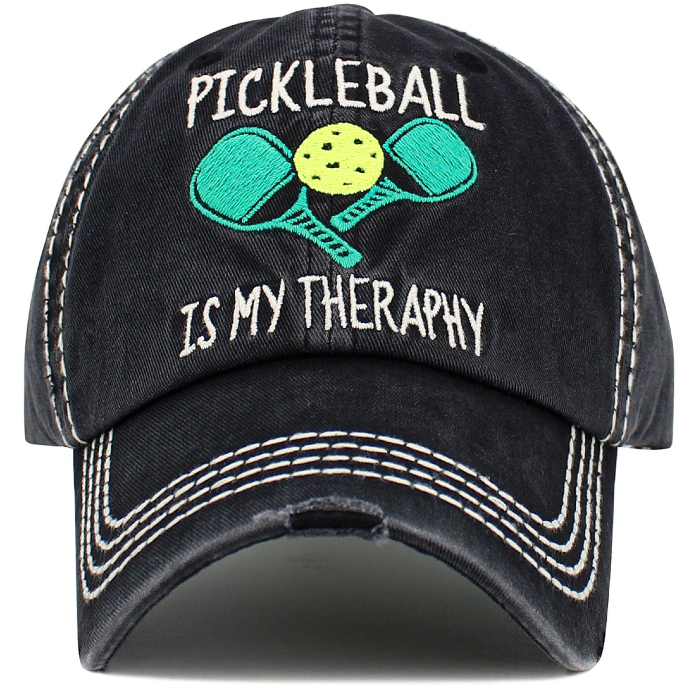 KBV1551 Pickleball Therapy Washed Vintage Cap - MiMi Wholesale