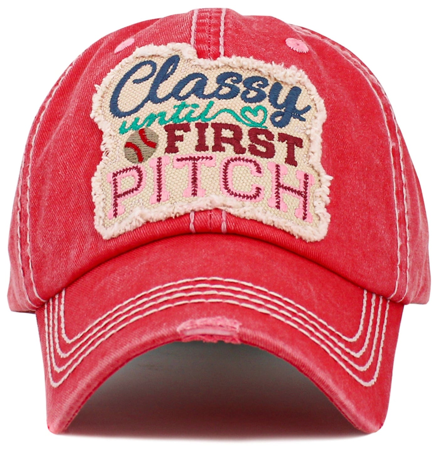 KBV1593 Classy Until First Pitch Vintage Baseball Cap - MiMi Wholesale