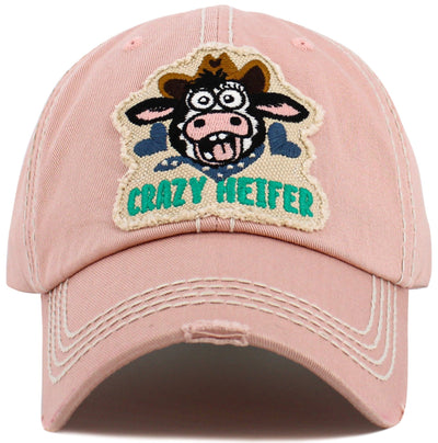 KBV1596 Crazy Heifer Vintage Baseball Cap - MiMi Wholesale