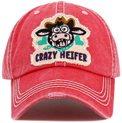 KBV1596 Crazy Heifer Vintage Baseball Cap - MiMi Wholesale