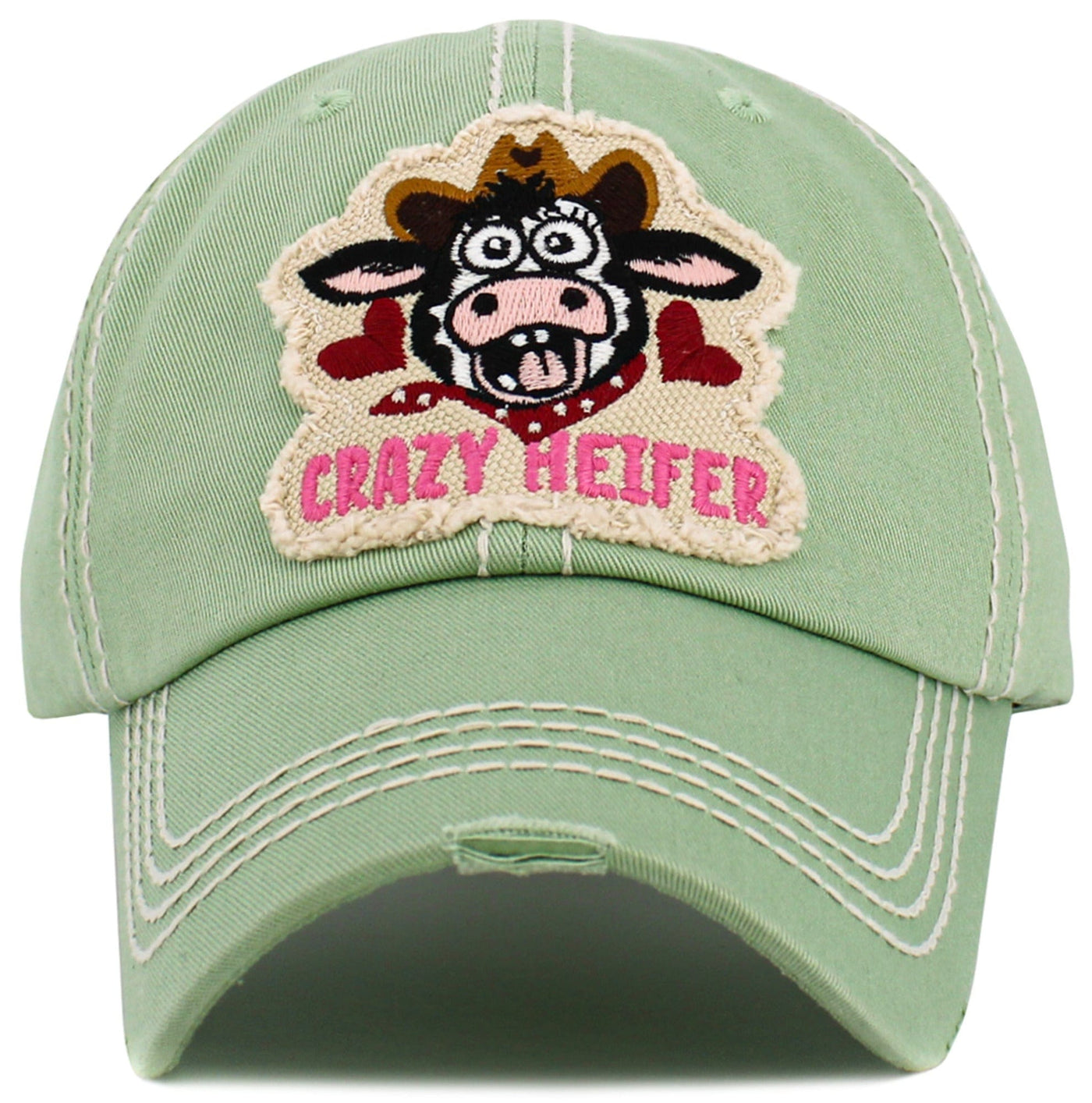 KBV1596 Crazy Heifer Vintage Baseball Cap - MiMi Wholesale