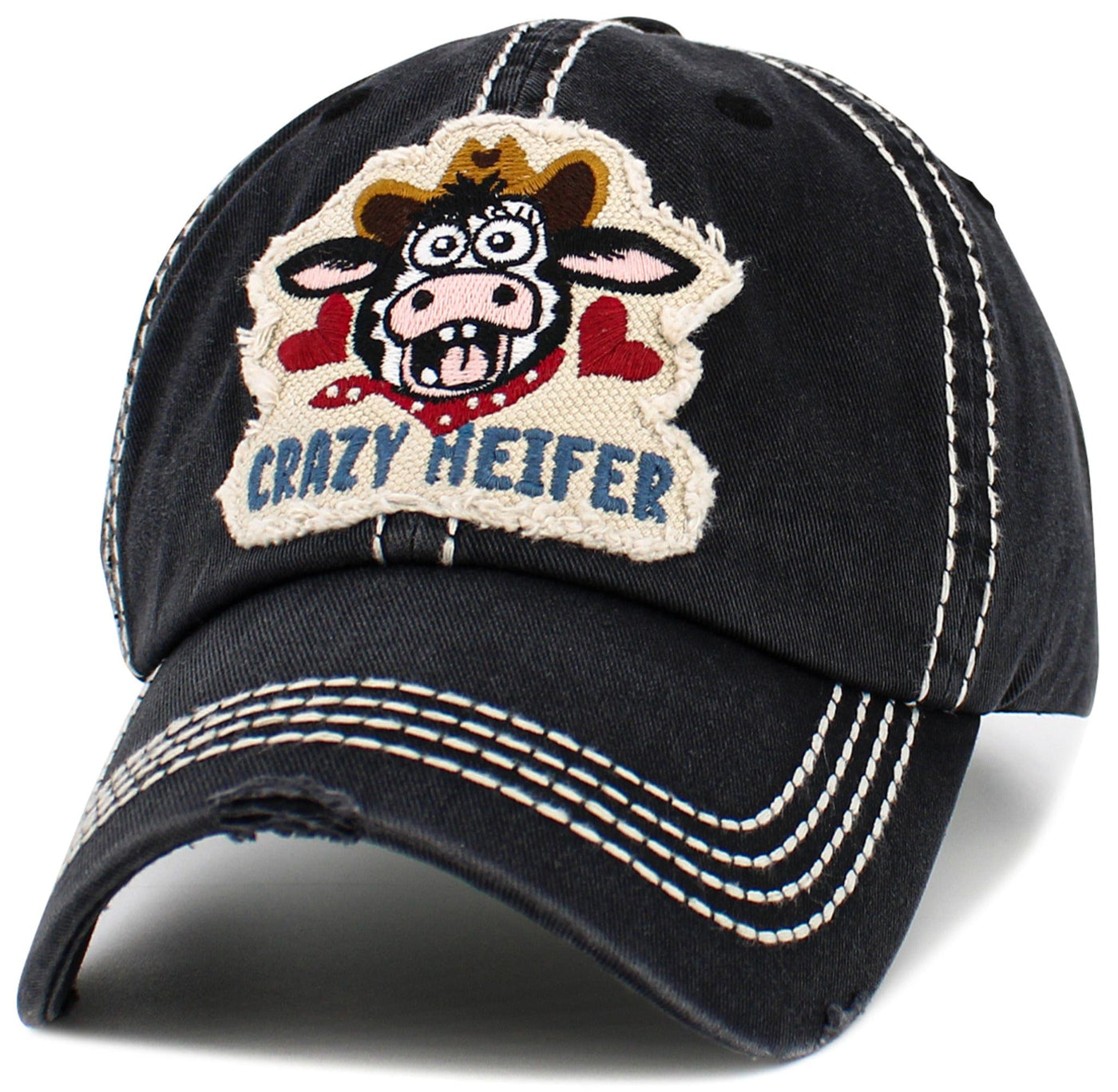 KBV1596 Crazy Heifer Vintage Baseball Cap - MiMi Wholesale