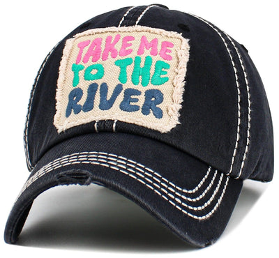 KBV1604 "Take Me To The River" Vintage Washed Baseball Cap - MiMi Wholesale