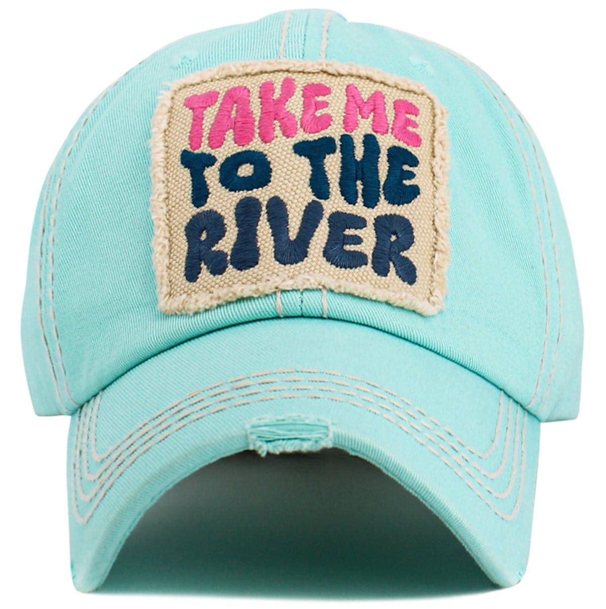 KBV1604 "Take Me To The River" Vintage Washed Baseball Cap - MiMi Wholesale