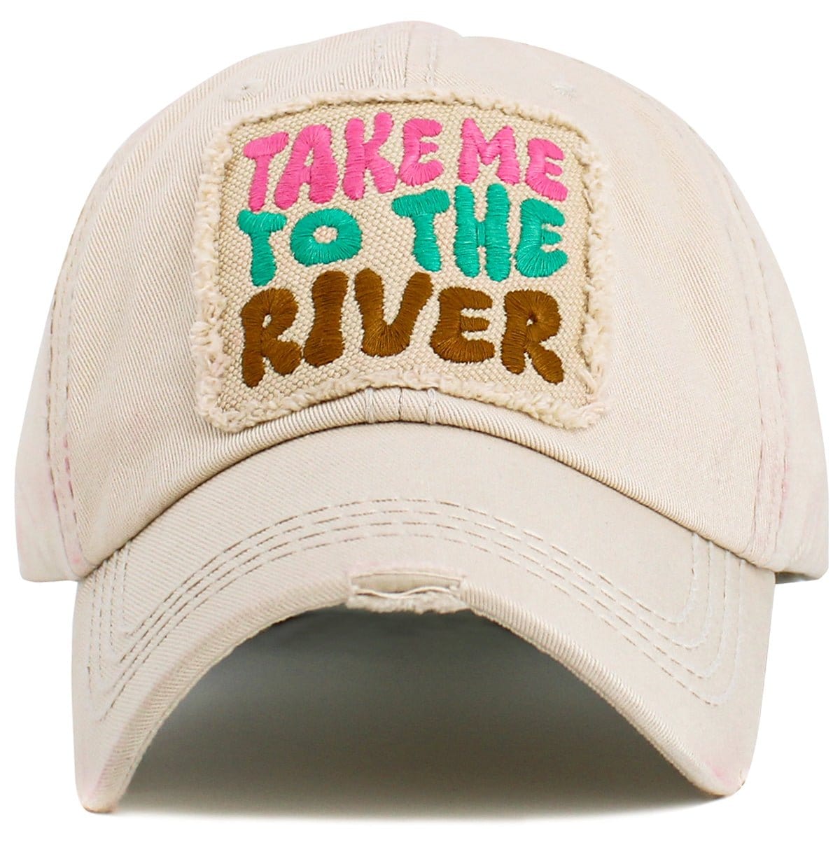 KBV1604 "Take Me To The River" Vintage Washed Baseball Cap - MiMi Wholesale