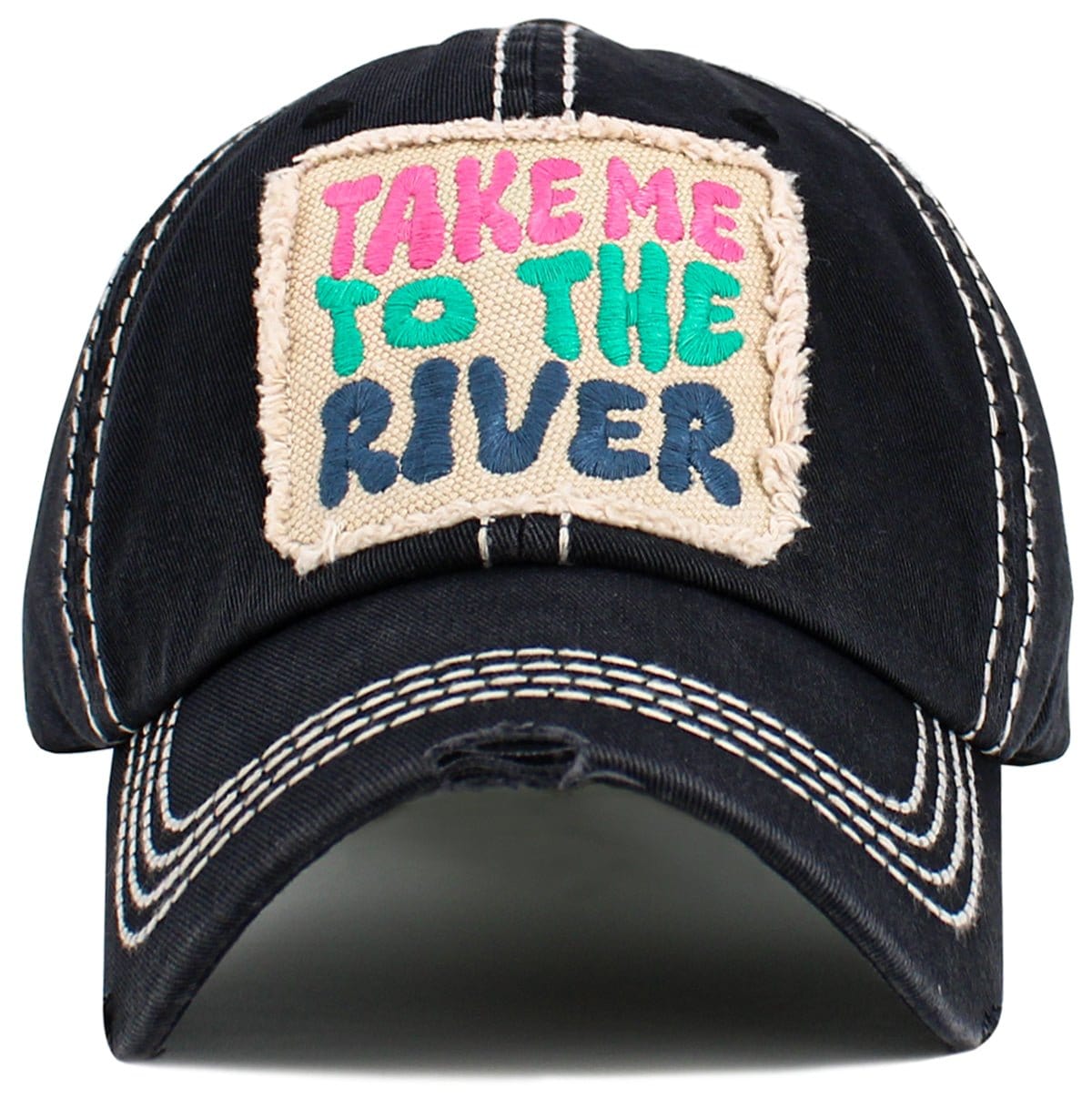 KBV1604 "Take Me To The River" Vintage Washed Baseball Cap - MiMi Wholesale