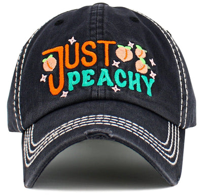 KBV1605 "Just Peachy" Vintage Washed Baseball Cap - MiMi Wholesale