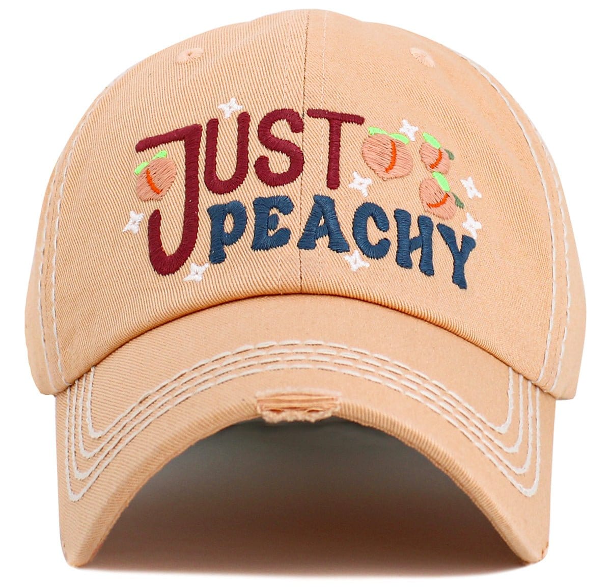 KBV1605 "Just Peachy" Vintage Washed Baseball Cap - MiMi Wholesale