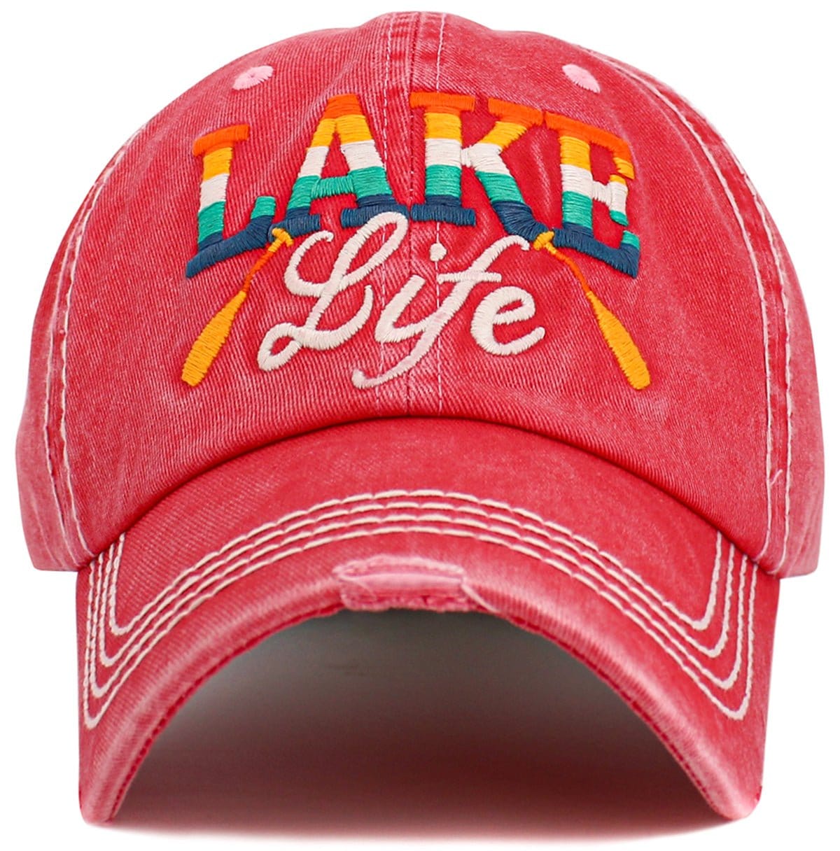 KBV1606 "Lake Life" Vintage Washed Baseball Cap - MiMi Wholesale