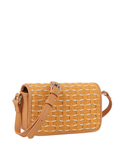 LE0345 Rose Honeycomb Woven Crossbody Bag - MiMi Wholesale