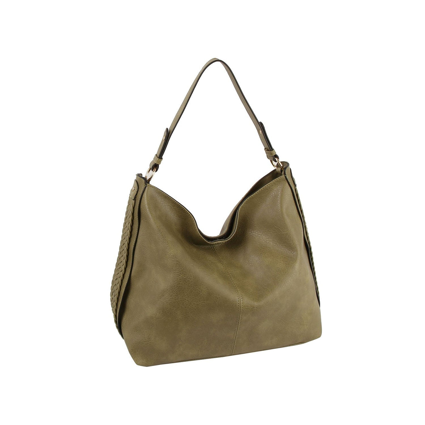 LH113Z Braided Side Detail Hobo Bag - MiMi Wholesale