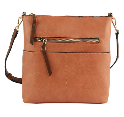 LQF038 Elina Zipper Front Crossbody Bag