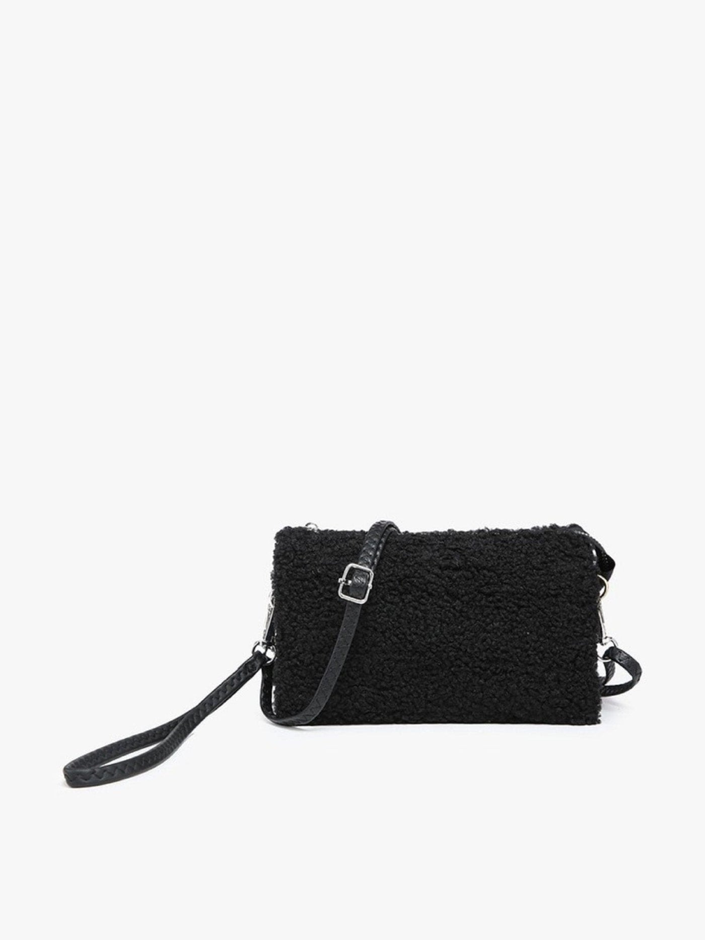 M013SHP Riley Sherpa 3 Compartment Crossbody/Wristlet - MiMi Wholesale