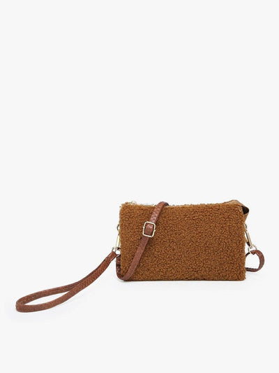 M013SHP Riley Sherpa 3 Compartment Crossbody/Wristlet - MiMi Wholesale