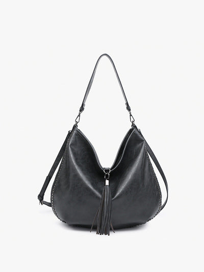 M2546 Demi Distressed Studded Hobo Bag - MiMi Wholesale