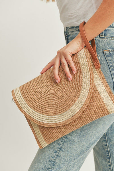 MB0182 Josie Straw Crossbody/Clutch - MiMi Wholesale