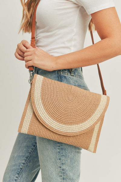 MB0182 Josie Straw Crossbody/Clutch - MiMi Wholesale