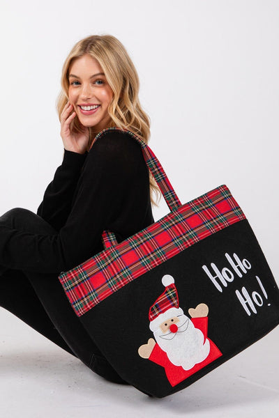 MB0263 Ho Ho Ho Santa Christmas Tote Bag - MiMi Wholesale