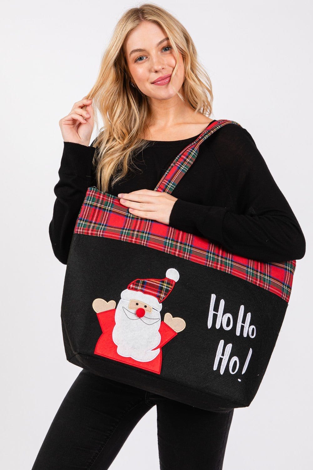 MB0263 Ho Ho Ho Santa Christmas Tote Bag - MiMi Wholesale