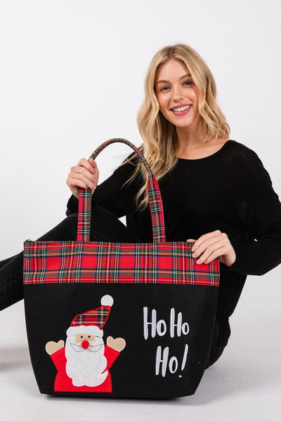 MB0263 Ho Ho Ho Santa Christmas Tote Bag - MiMi Wholesale