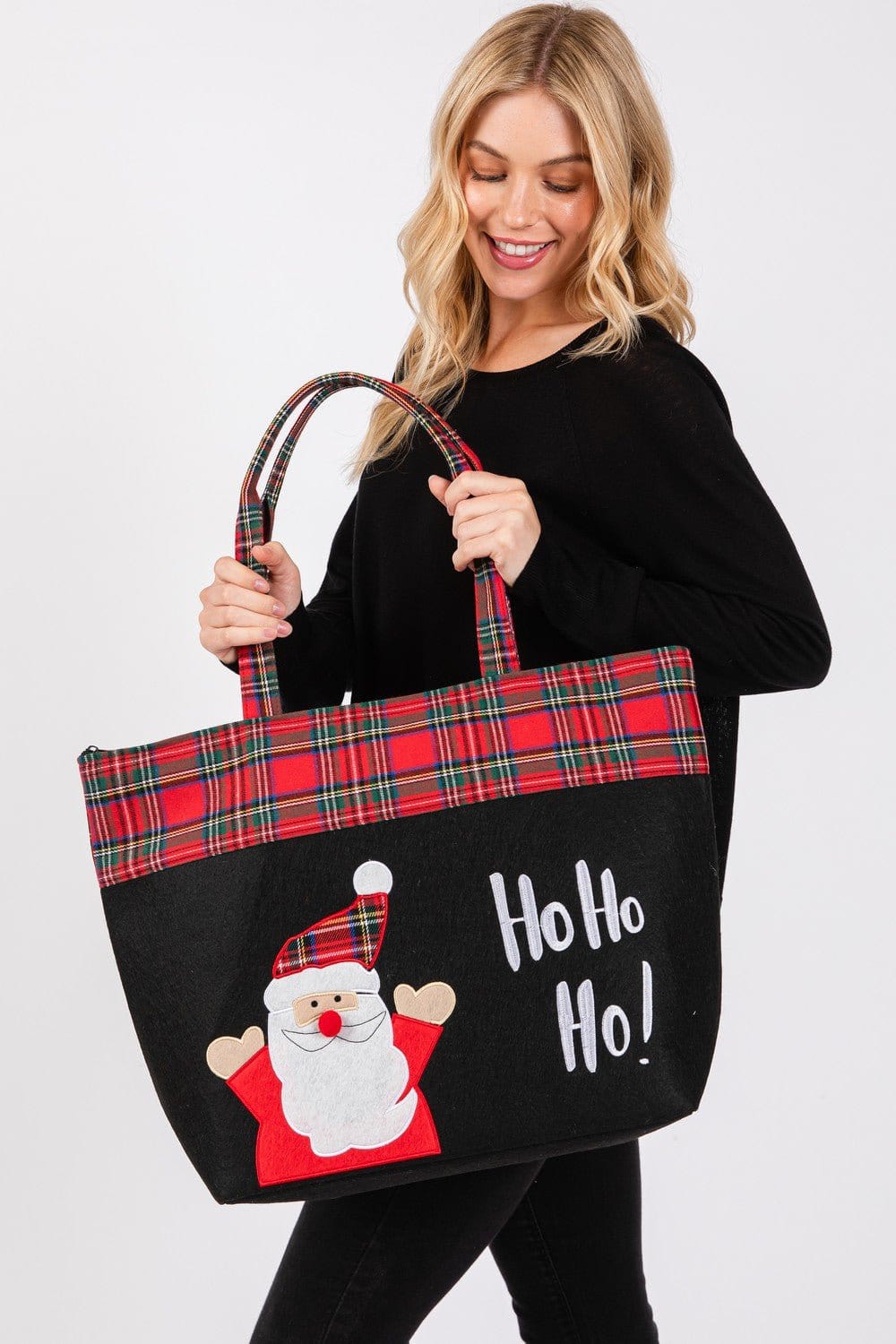 MB0263 Ho Ho Ho Santa Christmas Tote Bag - MiMi Wholesale