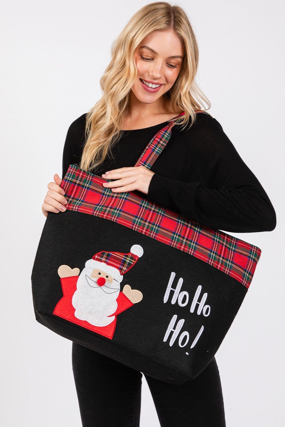 MB0263 Ho Ho Ho Santa Christmas Tote Bag - MiMi Wholesale