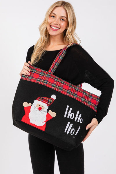 MB0263 Ho Ho Ho Santa Christmas Tote Bag - MiMi Wholesale