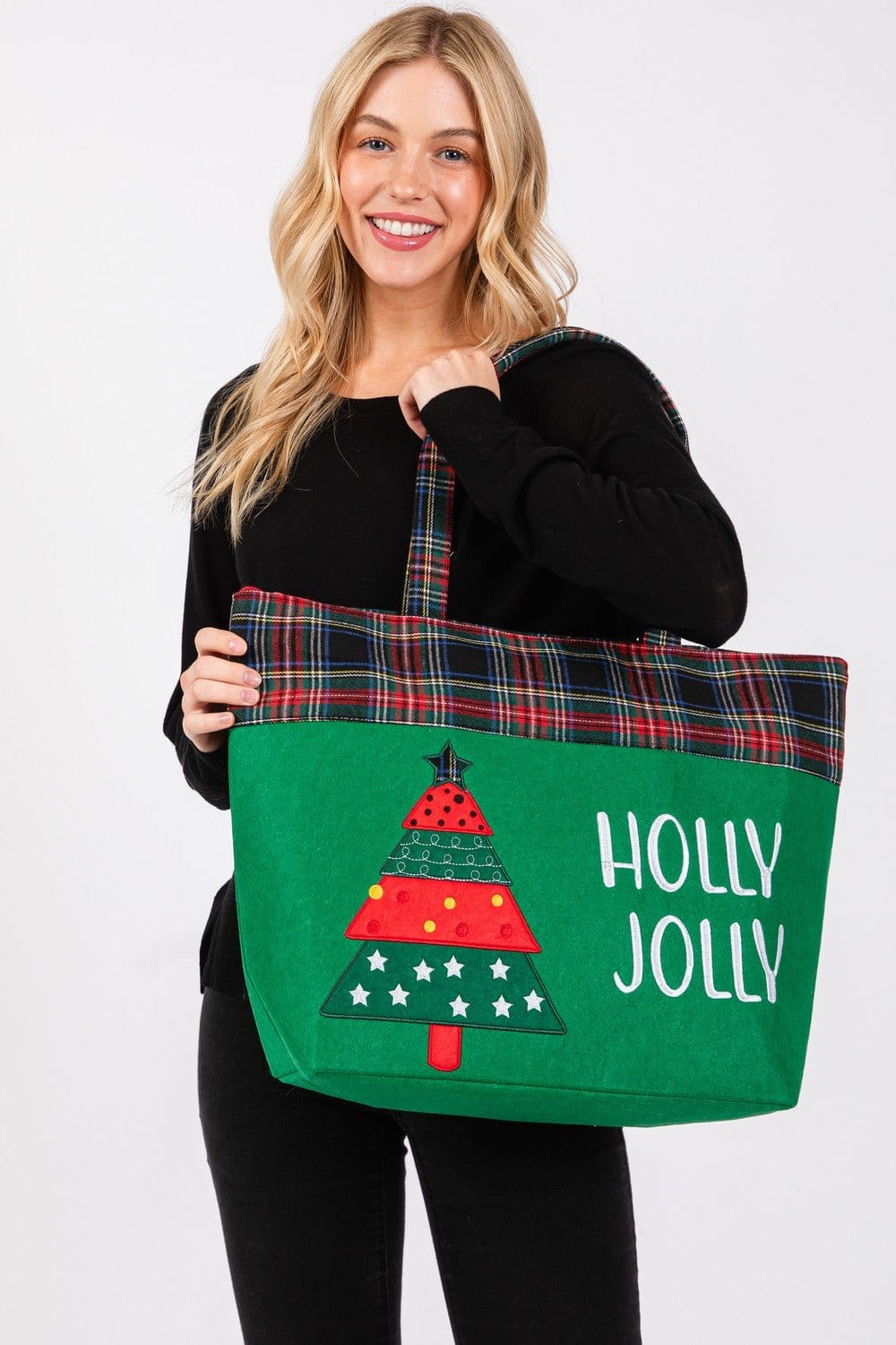 MB0264 Holy Jolly Christmas Tree Tote Bag - MiMi Wholesale