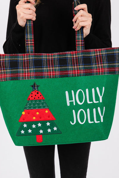 MB0264 Holy Jolly Christmas Tree Tote Bag - MiMi Wholesale