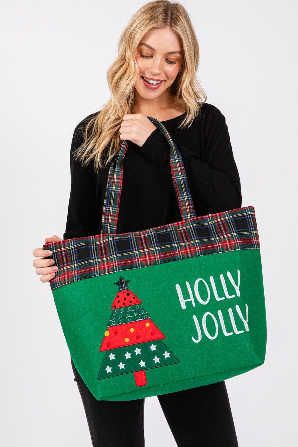 MB0264 Holy Jolly Christmas Tree Tote Bag - MiMi Wholesale