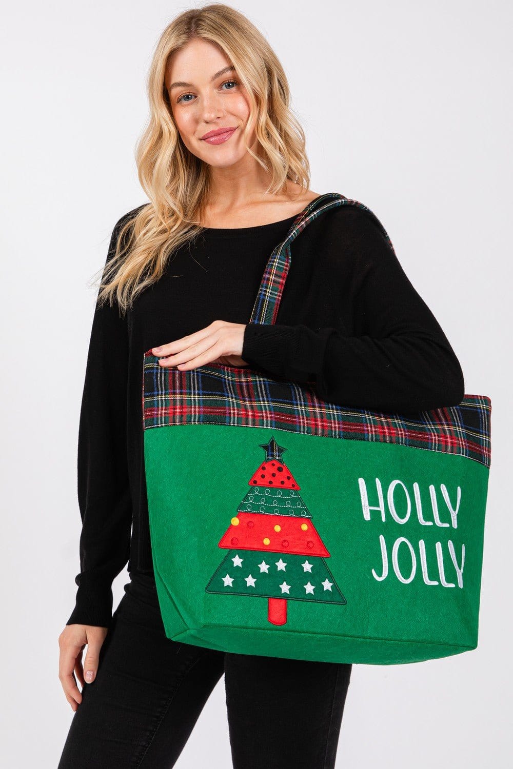 MB0264 Holy Jolly Christmas Tree Tote Bag - MiMi Wholesale