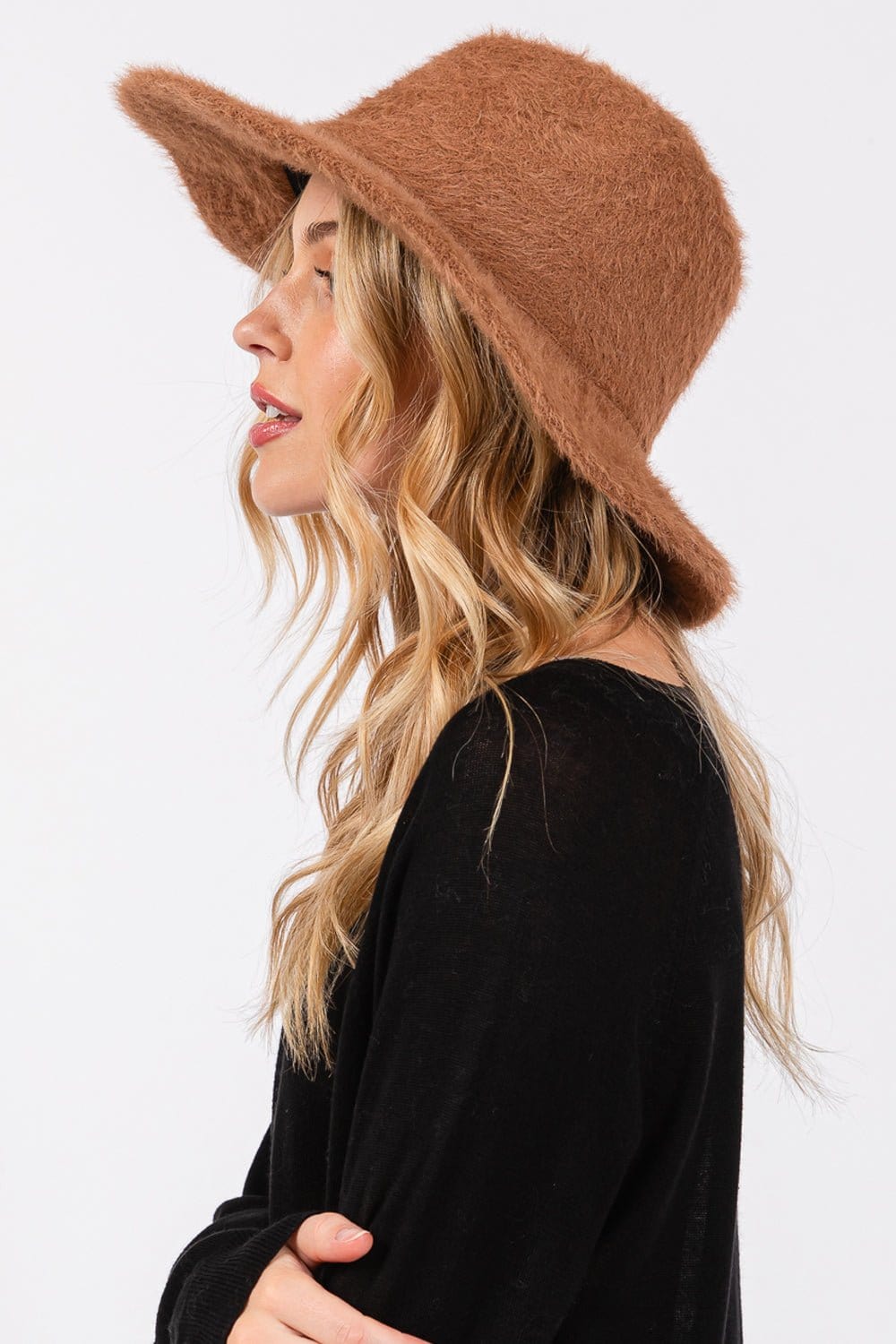 MH0172 Fuzzy Fedora Hat - MiMi Wholesale