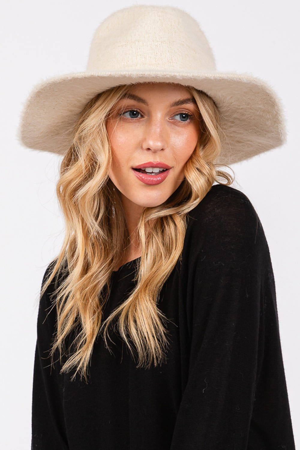 MH0172 Fuzzy Fedora Hat - MiMi Wholesale