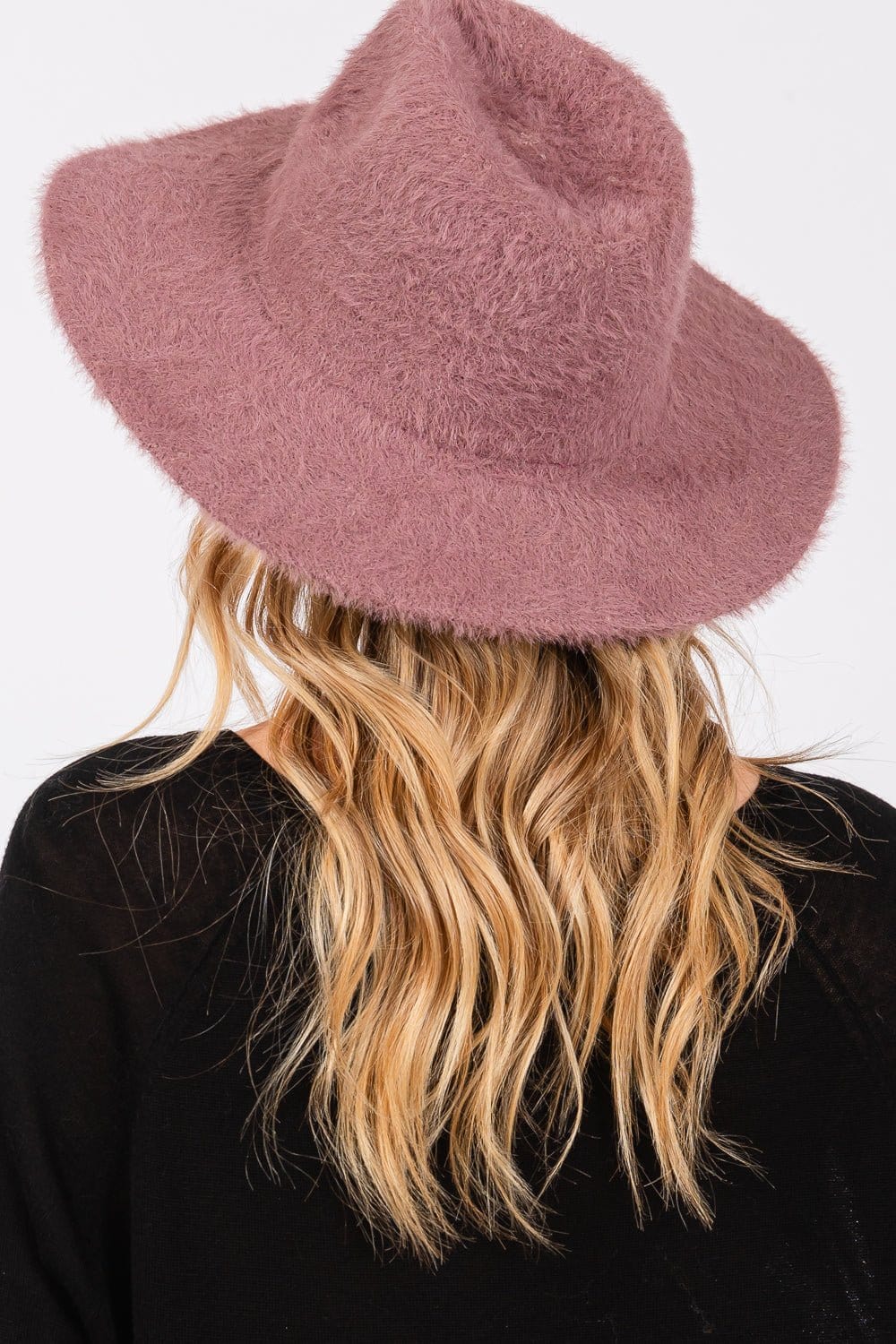 MH0172 Fuzzy Fedora Hat - MiMi Wholesale