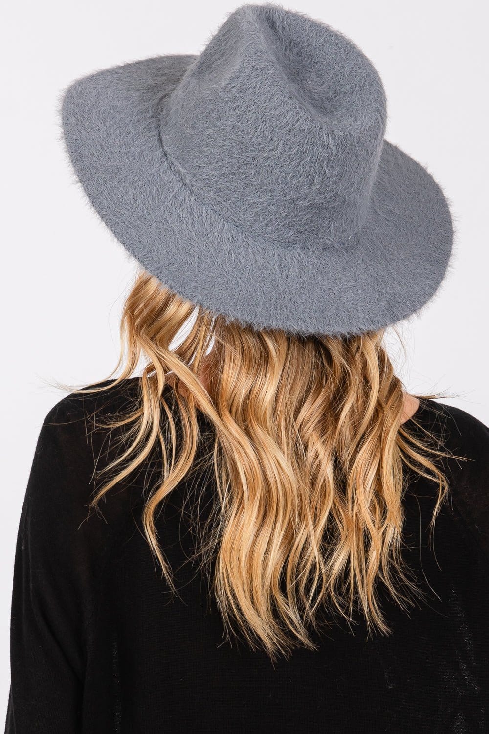 MH0172 Fuzzy Fedora Hat - MiMi Wholesale