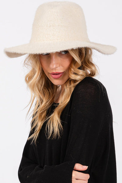 MH0172 Fuzzy Fedora Hat - MiMi Wholesale