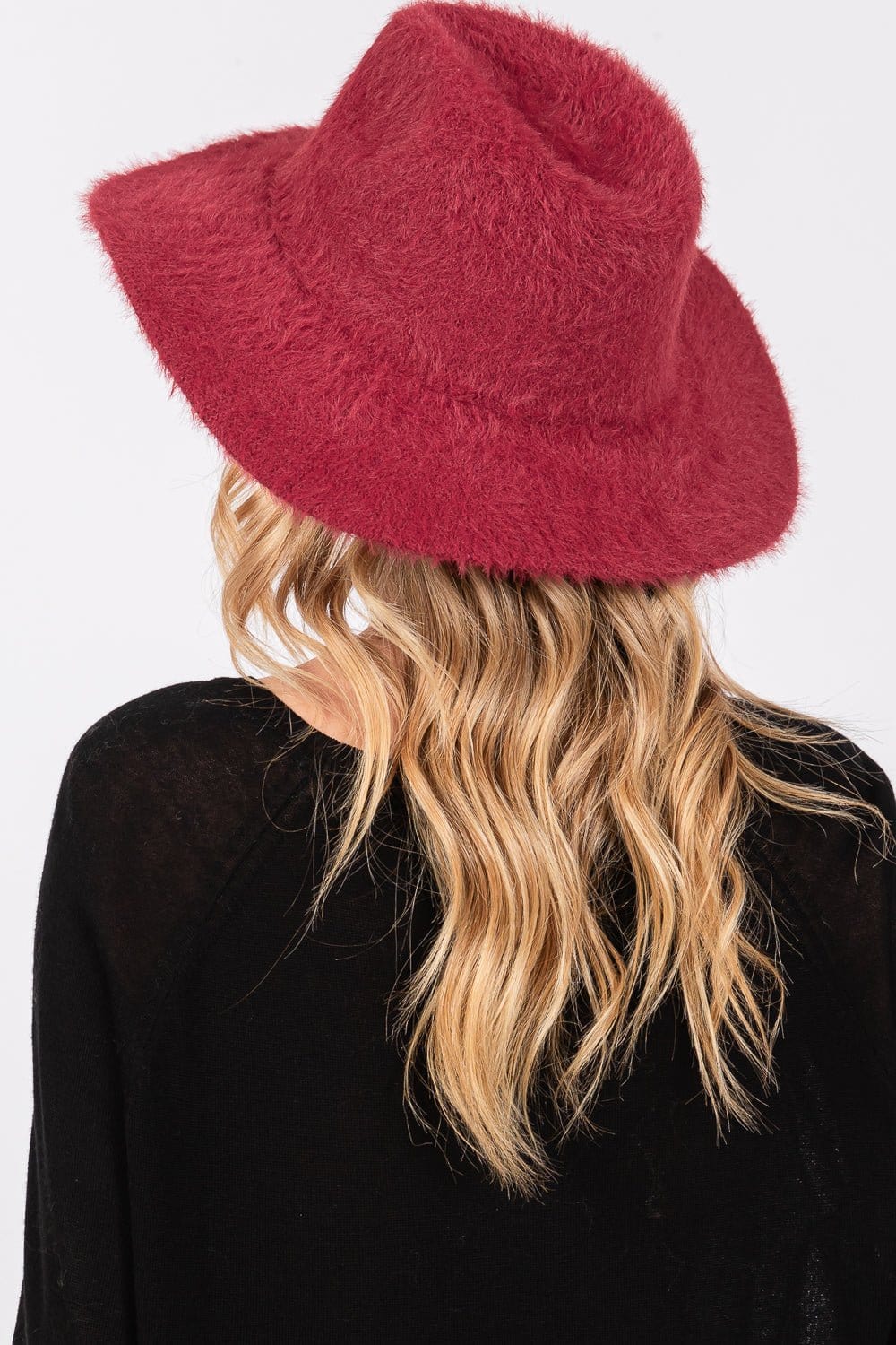 MH0172 Fuzzy Fedora Hat - MiMi Wholesale