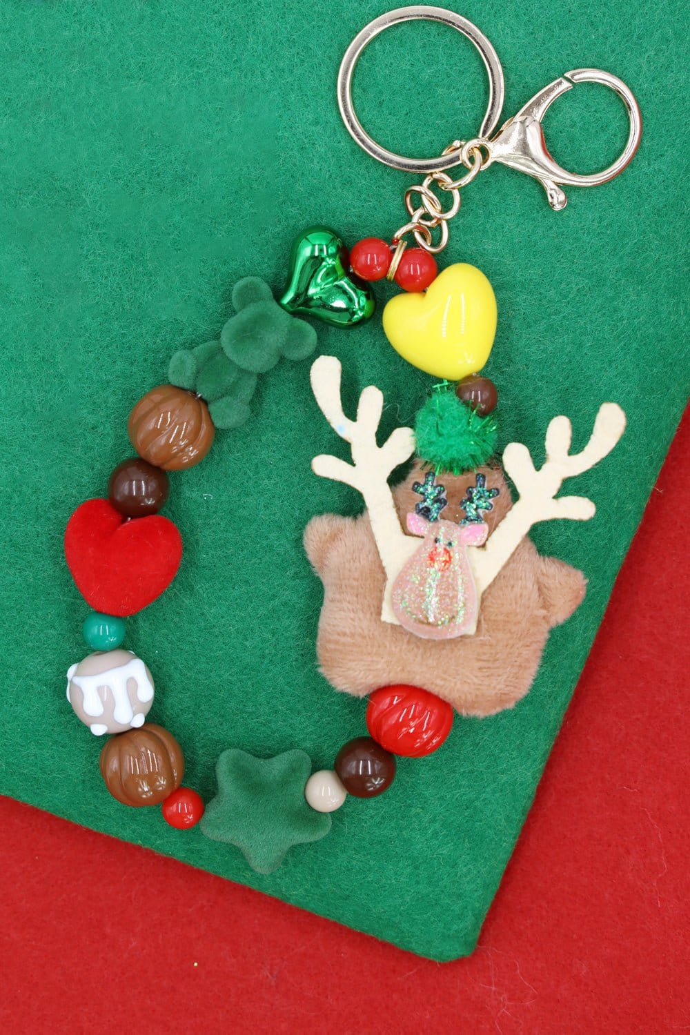 MK1012 Rudolph Reindeer Christmas Keychain Bracelet - MiMi Wholesale