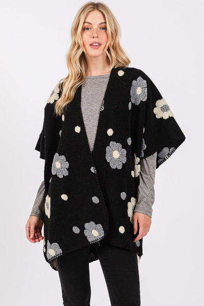 MS0399 Floral Fleece Kimono - MiMi Wholesale