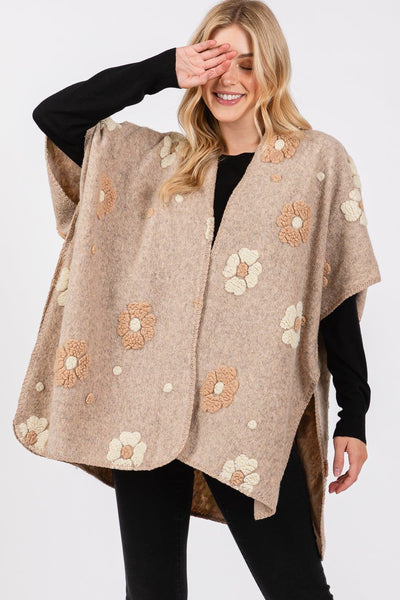 MS0399 Floral Fleece Kimono - MiMi Wholesale