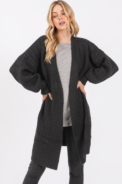 MS0406 Cable Knit Cardigan - MiMi Wholesale