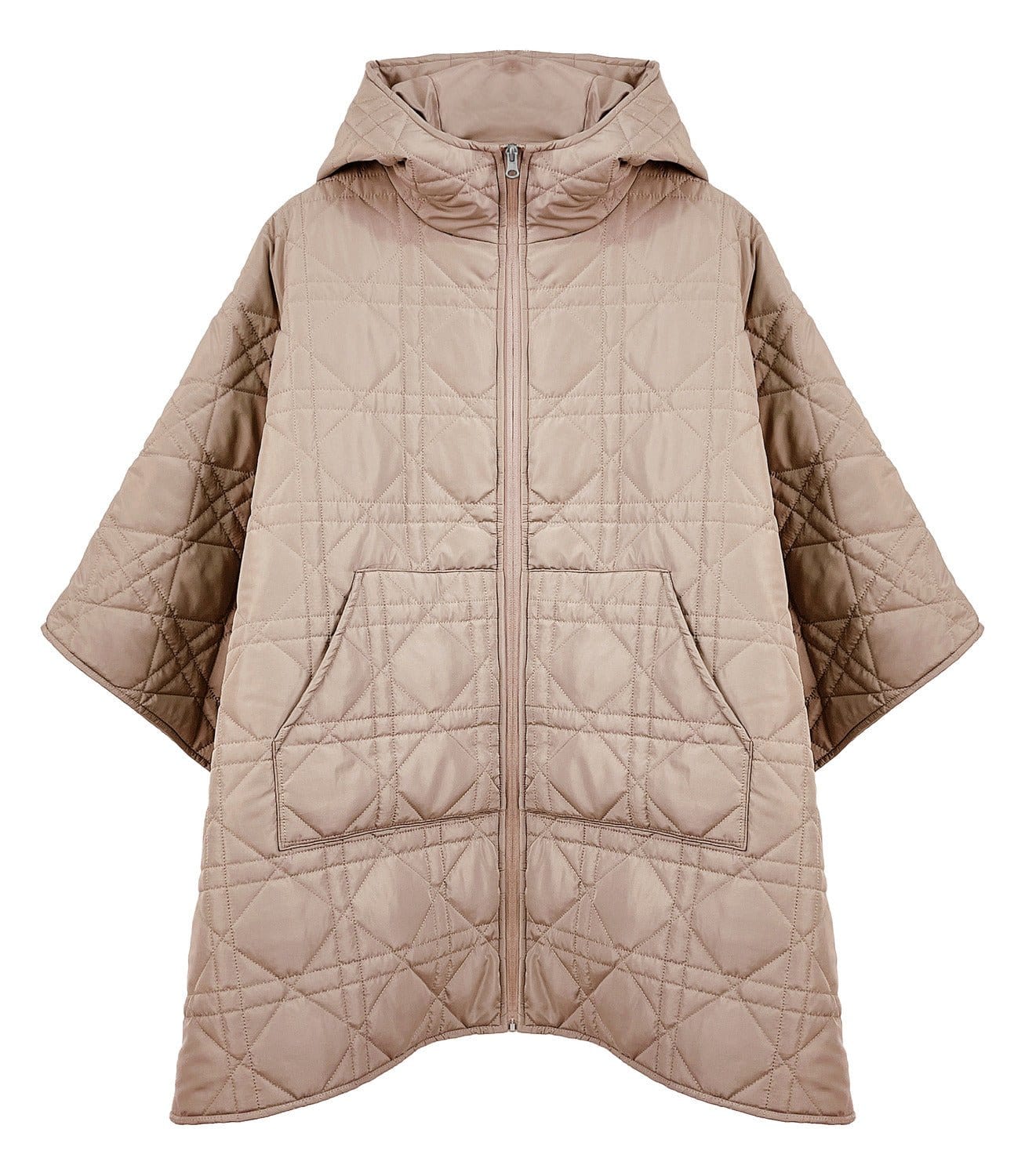 QCM420014 Quilted Puffer Zip Poncho - MiMi Wholesale