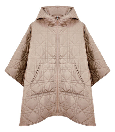 QCM420014 Quilted Puffer Zip Poncho - MiMi Wholesale