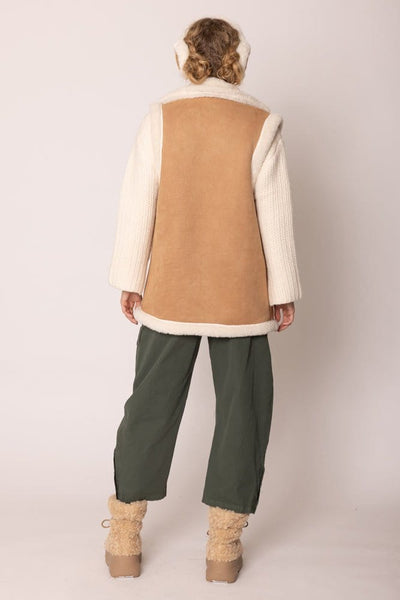 QCV420011 Faux Shearling and Suede Aviator Vest - MiMi Wholesale