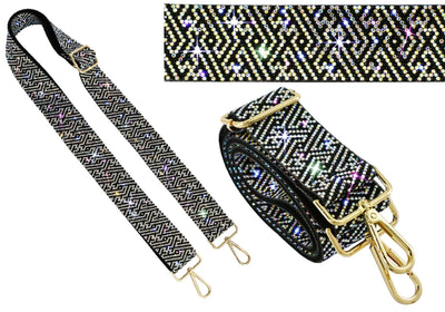 RS038M Maze Rhinestone Guitar Strap - MiMi Wholesale